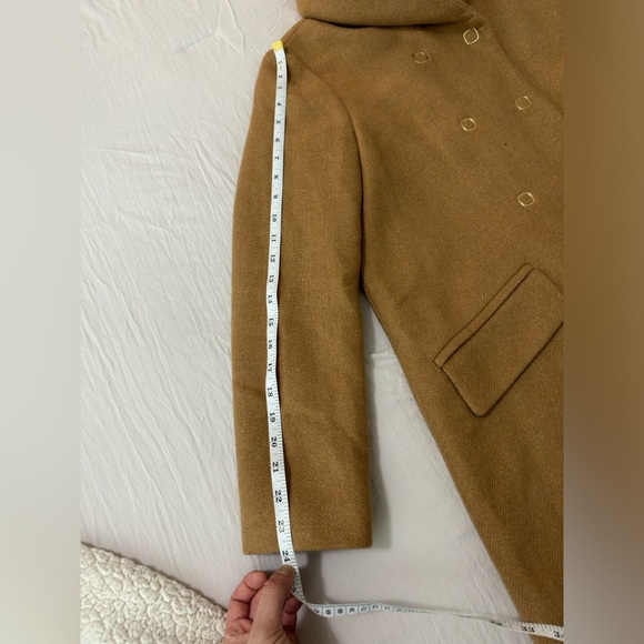 Wraparound Zara collar coat, camel color, size M - Picture 3 of 7